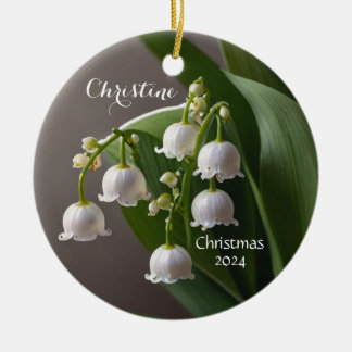 Ornamento De Cerâmica Lily of the Valley May Personalised Ornament