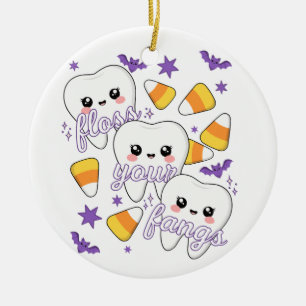 Ornamento De Cerâmica Limpe Seus Dentes Dentários Humor de Halloween