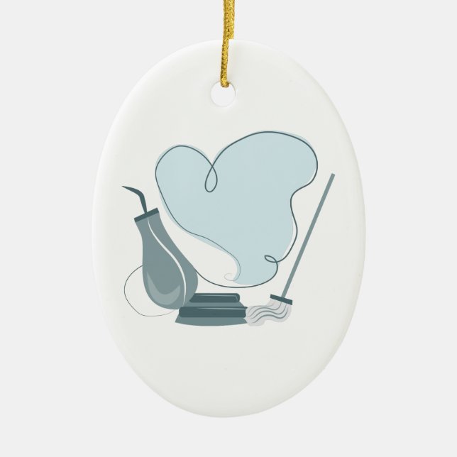 Ornamento De Cerâmica Limpeza da casa (Frente)