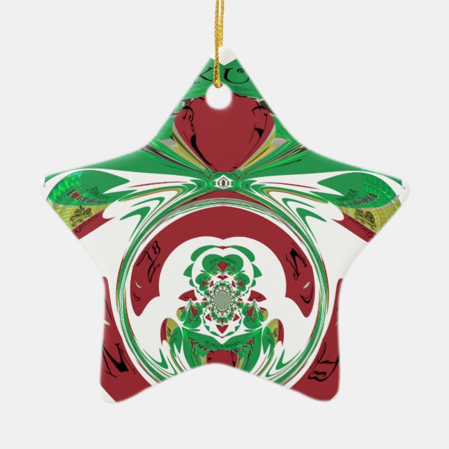 Ornamento De Cerâmica Linda Etiópia Adorável Hakuna Matata Eu Amo Hea (Frente)