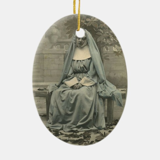 Ornamento De Cerâmica Linda freira (Verso)