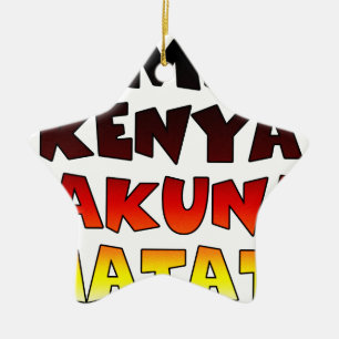 Ornamento De Cerâmica Linda Jambo Kenya Hakuna Matata Lovely Art