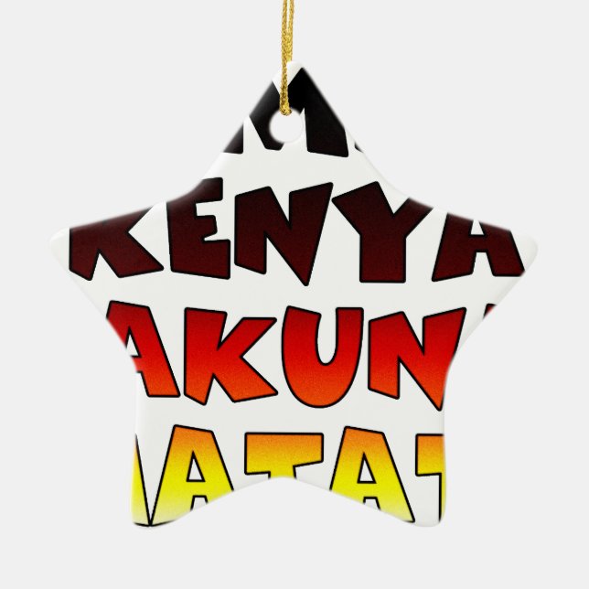 Ornamento De Cerâmica Linda Jambo Kenya Hakuna Matata Lovely Art (Frente)