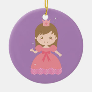 Ornamento De Cerâmica Linda Princesa, Rosa para Meninas Pequenas