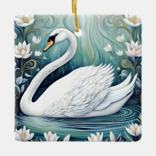 Ornamento De Cerâmica Linda Swan