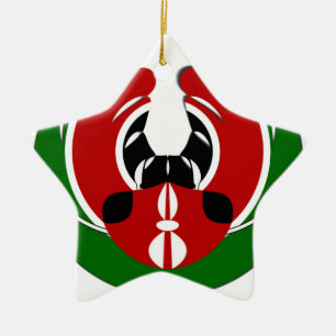 Ornamento De Cerâmica Linda Tapeçaria no Quênia: Borboleta da Bandeira M