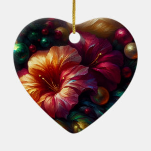 Ornamento De Cerâmica Lindas Flores Cor-de-Rosa em uma Árvore de Dia dos