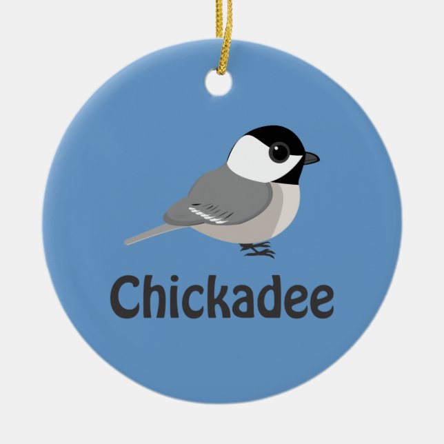 Ornamento De Cerâmica Lindinha Chickadee (Frente)