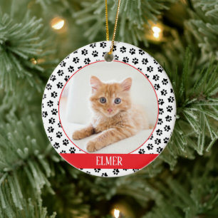 Ornamento De Cerâmica LINDÍSSIMO! 🐈Ornamento de Foto de Gato – Adicione
