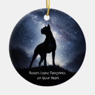 Ornamento De Cerâmica Lindo Boxer Cachorro Natal