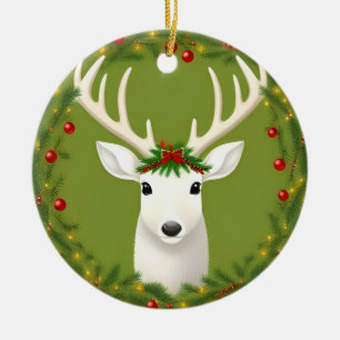 Ornamento De Cerâmica Lindo cervo de natal