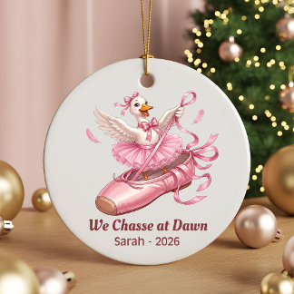 Ornamento De Cerâmica Lindo dançarino de ballet personalizado de Natal,