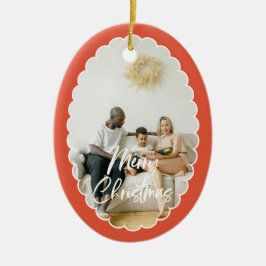 Ornamento De Cerâmica Lindo Rótulo Manuscrito Feliz Natal 2 Foto