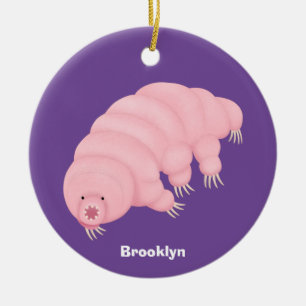 Ornamento De Cerâmica Lindo tardígrado rosa ursinho de água desenho anim