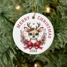 Lindo Veado de Natal Personalizado