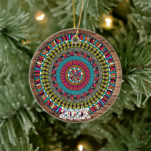 Ornamento De Cerâmica Lindos Chakras Mandala Nome Personalizado Mensagem