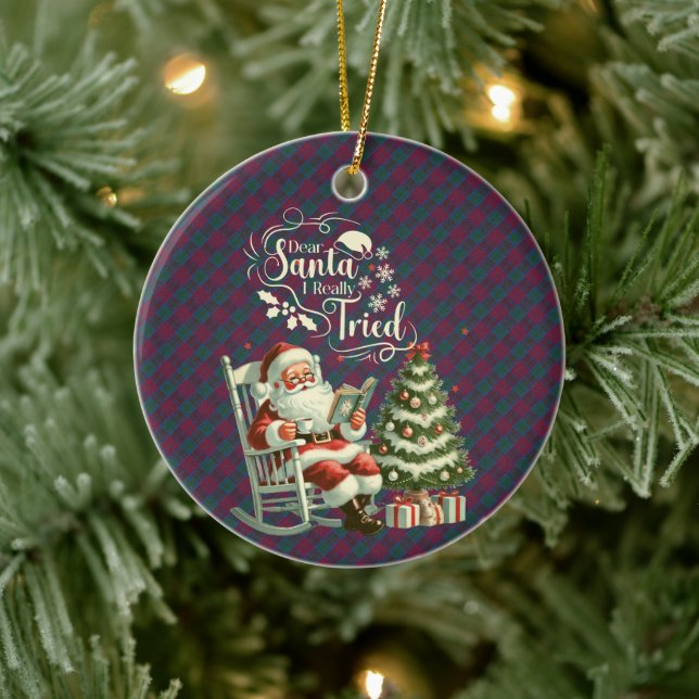 Ornamento De Cerâmica Lindsay Ancien Scottish Tartan  Christmas (Árvore)