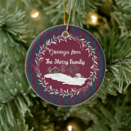 Ornamento De Cerâmica Lindsay Ancient Original Scottish Tartan