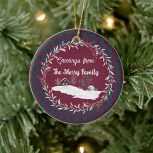 Ornamento De Cerâmica Lindsay Ancient Original Scottish Tartan