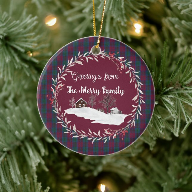 Ornamento De Cerâmica Lindsay Ancient Original Scottish Tartan (Árvore)