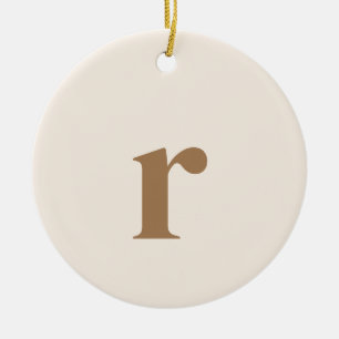 Ornamento De Cerâmica Linen - Letra inicial Tendência minimalista