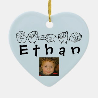 Ornamento De Cerâmica Linguagem gestual americano Fingerspelled Ethan do