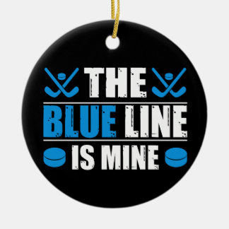 Ornamento De Cerâmica Linha Azul de Hóquei