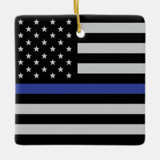 Ornamento De Cerâmica Linha Azul Fino - Bandeira Americana