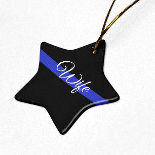 Ornamento De Cerâmica Linha Azul Fino: Esposa da Polícia