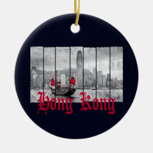 Ornamento De Cerâmica Linha do horizonte de Hong Kong vintage china souv