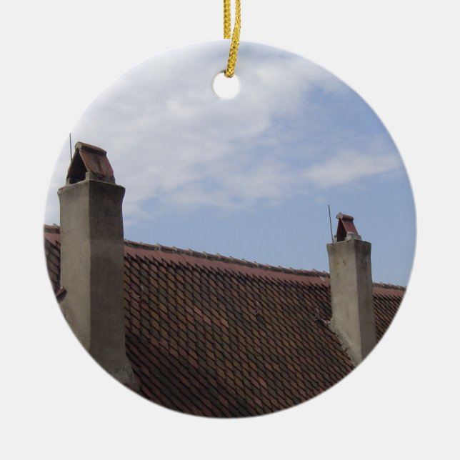Ornamento De Cerâmica Linha do telhado (Frente)