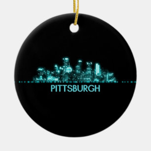 Ornamento De Cerâmica Linha Skyline de Pittsburgh