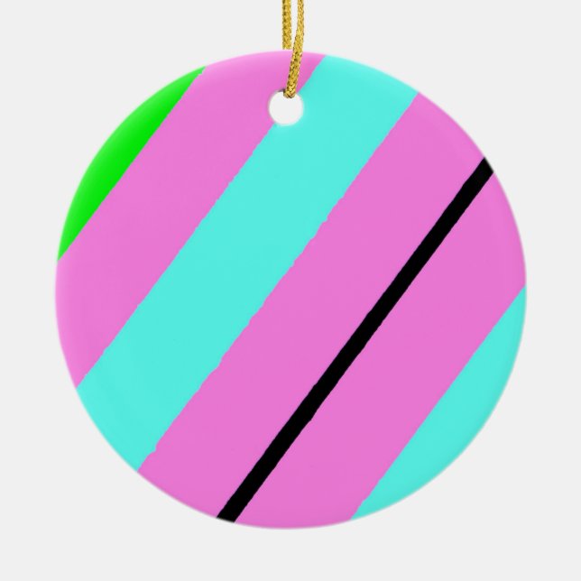 Ornamento De Cerâmica Linhas coloridas (Frente)