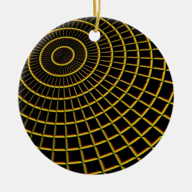 Ornamento De Cerâmica Linhas de ouro (Frente)