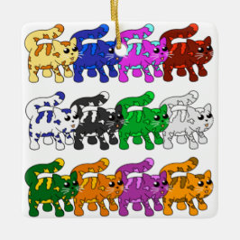 Ornamento De Cerâmica Linhas de Padrão de Gato de Gatinho Gatinho do Xma