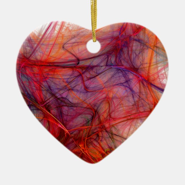 Ornamento De Cerâmica Linhas do vermelho (Frente)