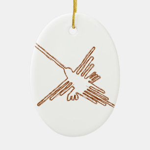 Ornamento De Cerâmica Linhas Nazca - Esquema de Hummingbird