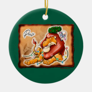 Ornamento De Cerâmica LION AND LAMB PEACE by Jeff Willis Art