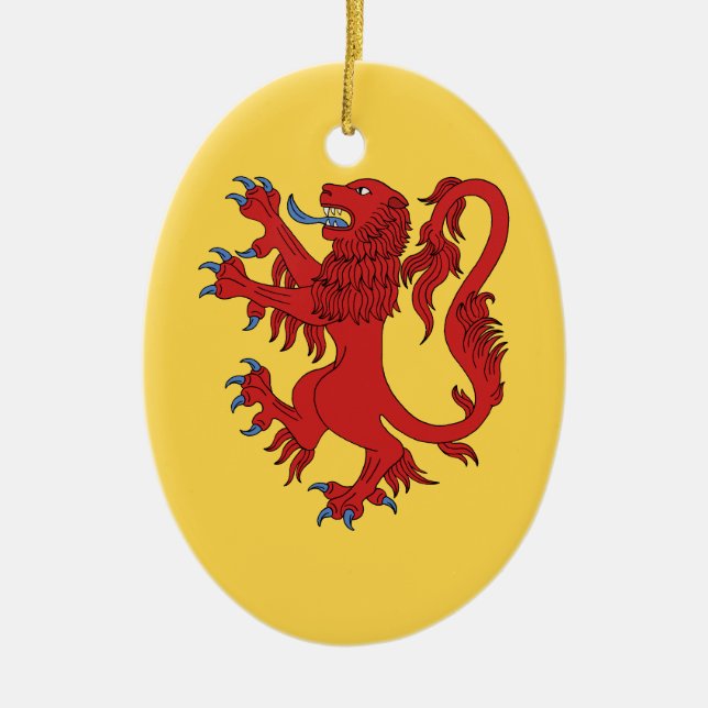 Ornamento De Cerâmica Lion Rampant Gules (Frente)