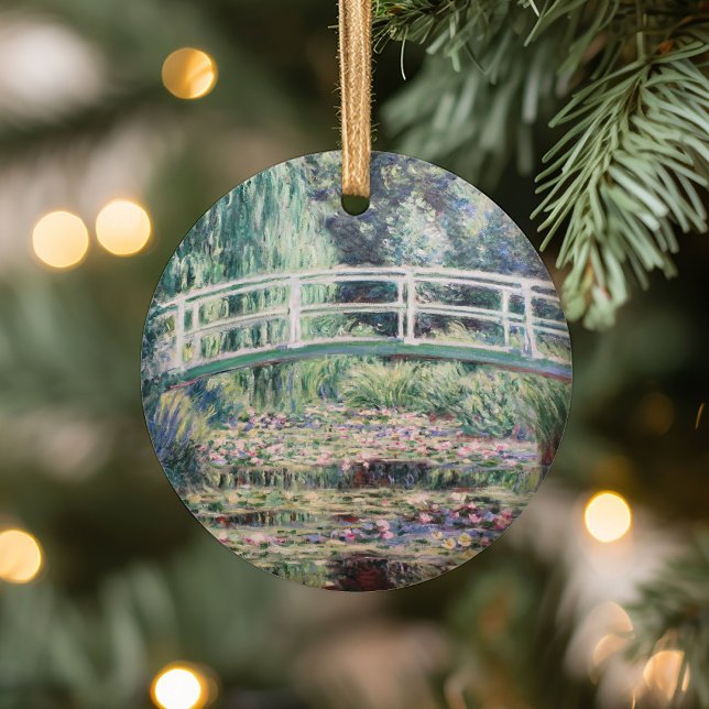 Ornamento De Cerâmica Lírios de Água Brancos | Claude Monet (Criador carregado)
