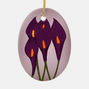 Ornamento De Cerâmica Lírios de Calla (roxos) (gancho de porta)