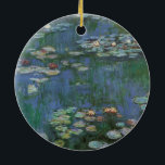 Ornamento De Cerâmica Lírios de Claude Monet, Flores Vintage<br><div class="desc">Lírios (1916), por Claude Monet. Water Lily é uma pintura floral de arte impressionista vintage. Jardim de flores da primavera Monet em Giverny, França. Esta paisagem é uma das muitas variações das pinturas de lírio-d'água que Monet pintou por seu lago. Sobre o artista: Claude Monet (1840-1926) foi o fundador do...</div>