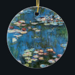Ornamento De Cerâmica Lírios de Claude Monet, Impressionismo venenoso<br><div class="desc">Waterlily (1914), de Claude Monet, é uma pintura impressionista de arte natural. Uma das muitas variações das pinturas florais de lírio-d'água que Monet pintou pelo lago em seu jardim floral em Giverny, França. Sobre o artista: Claude Monet (1840-1926) foi o fundador do movimento de pintura impressionista francês, com a maioria...</div>
