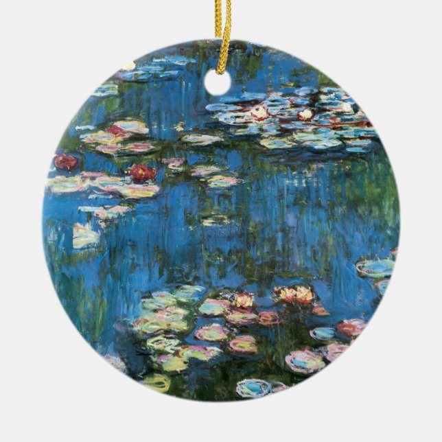 Ornamento De Cerâmica Lírios de Claude Monet, Impressionismo venenoso (Frente)