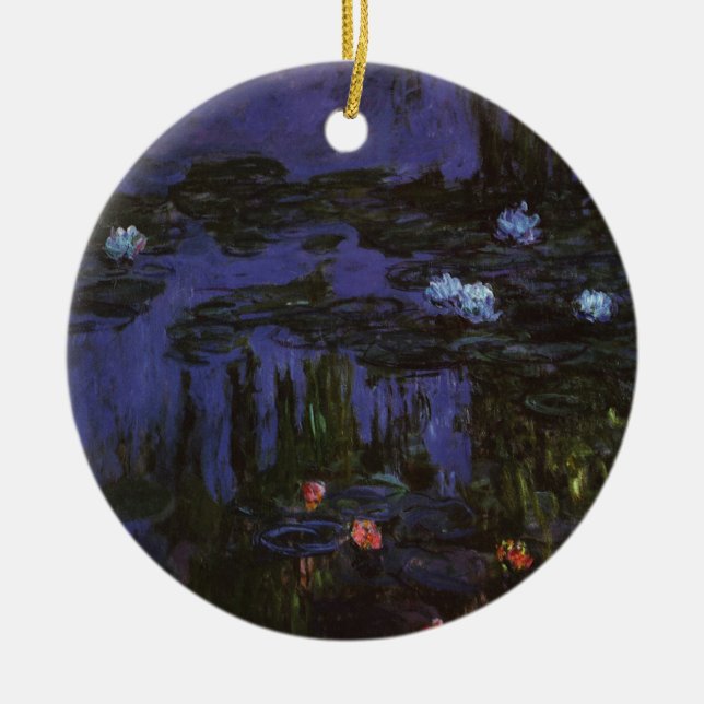 Ornamento De Cerâmica Lírios de Claude Monet, Impressionismo venenoso (Frente)