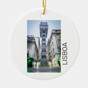 Ornamento De Cerâmica Lisboa Portugal Retro Elevador Feriado Souvenir