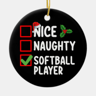 Ornamento De Cerâmica Lista de Natal de Jogadora de Softbol Legal Traves