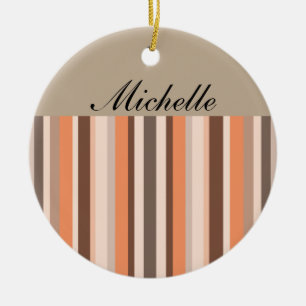 Ornamento De Cerâmica Listras do melão da baunilha