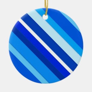 Ornamento De Cerâmica Listras doces em camadas - cobalto e azul pálido