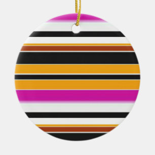 Ornamento De Cerâmica Listras laranja pretas fofas